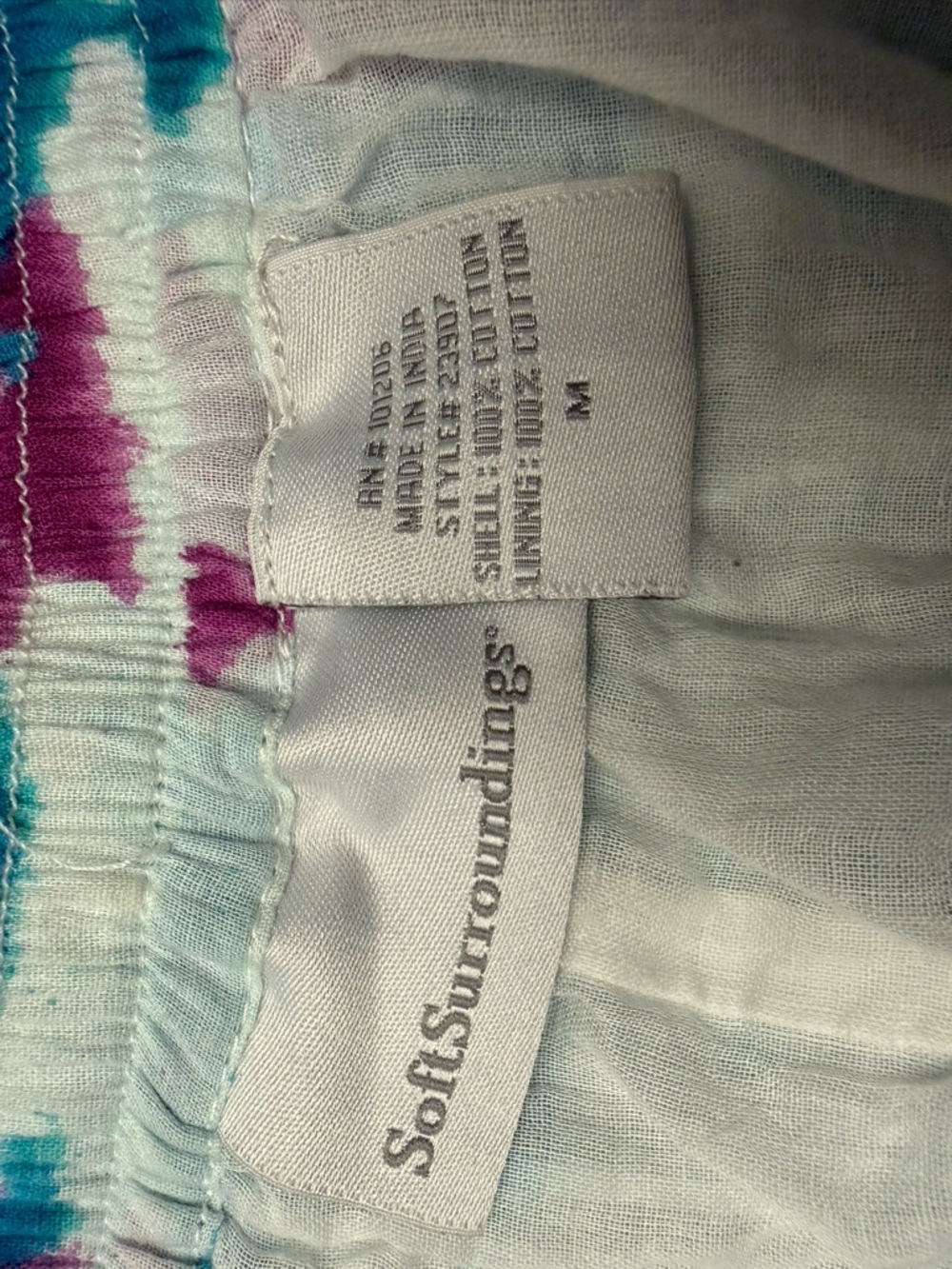 Soft Surroundings Teal, Purple & White Tie-Dye Maxi Skirt - Picture 4 of 4